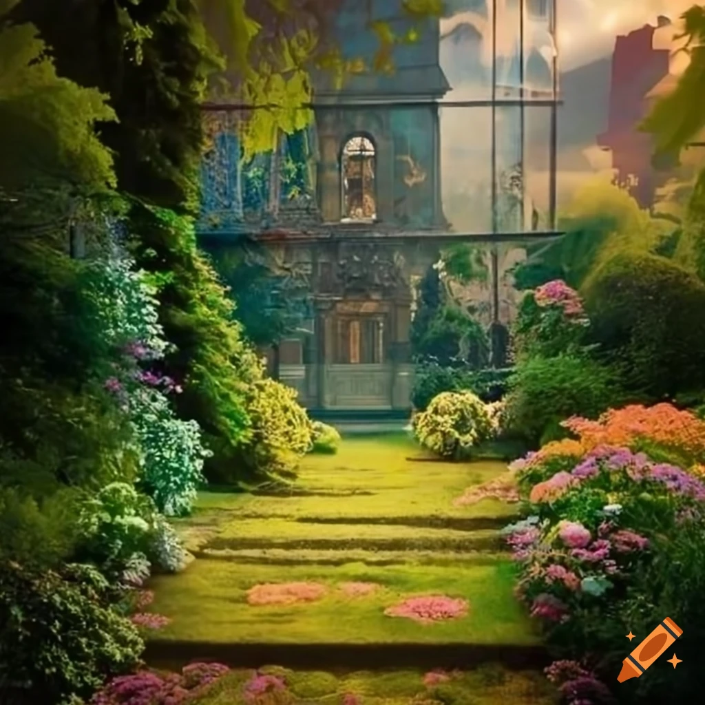 view of crystal windows in a garden house