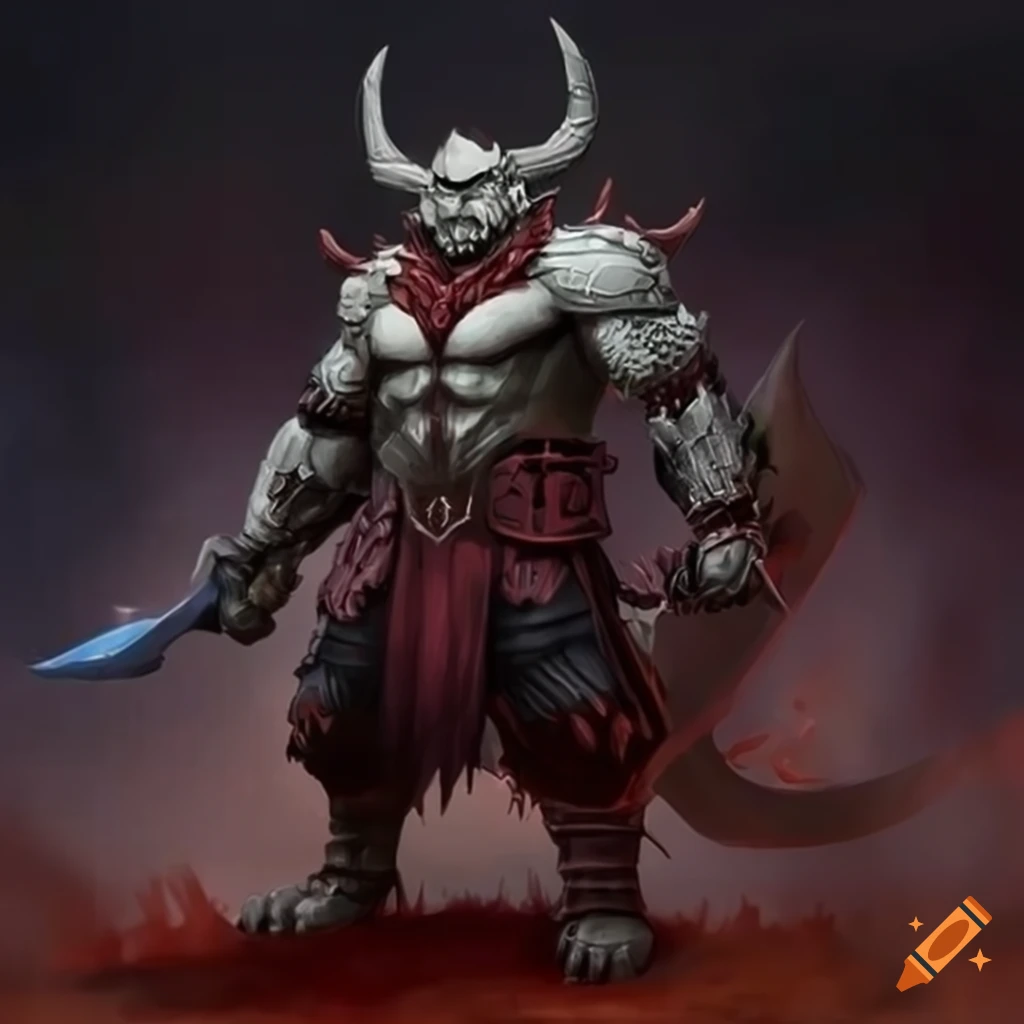 illustration of a Goliath gargoyle as imperial praetorian guard with sword
