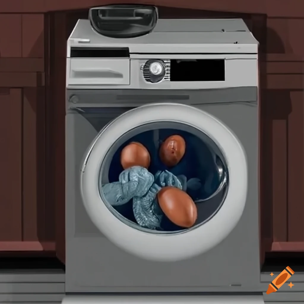 American Footballs in a washing machine