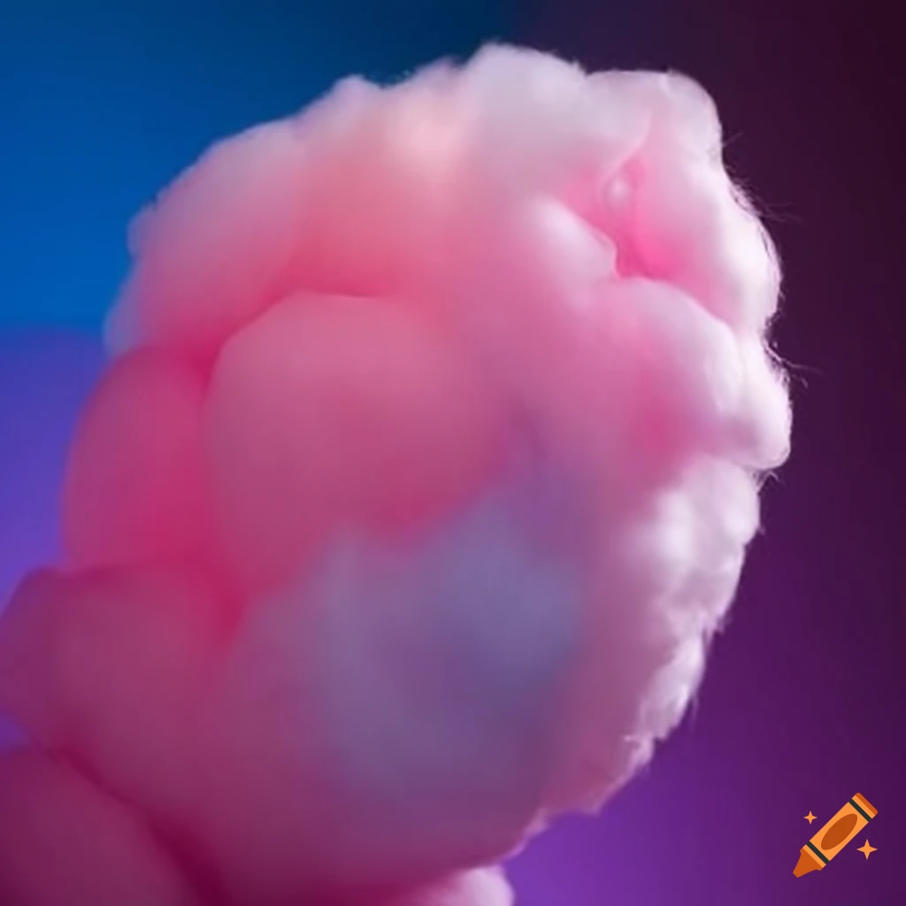 Cute cotton candy with a face on Craiyon