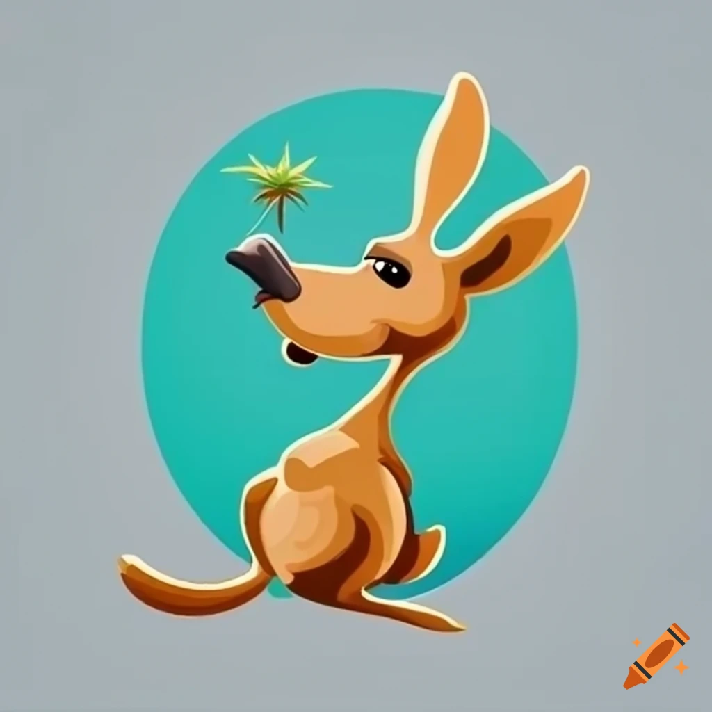 cartoon kangaroo holding a bag of marijuana
