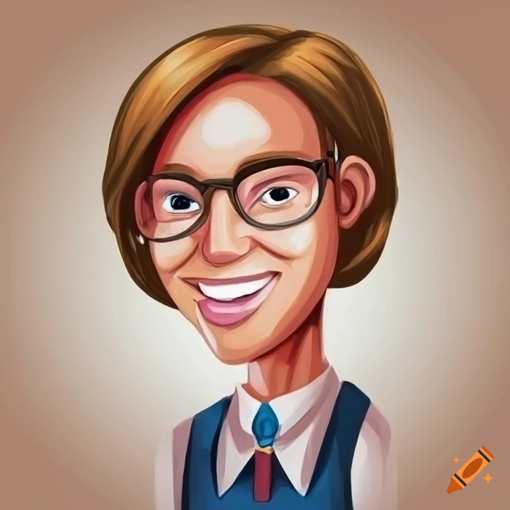 cartoon portrait of a high school student