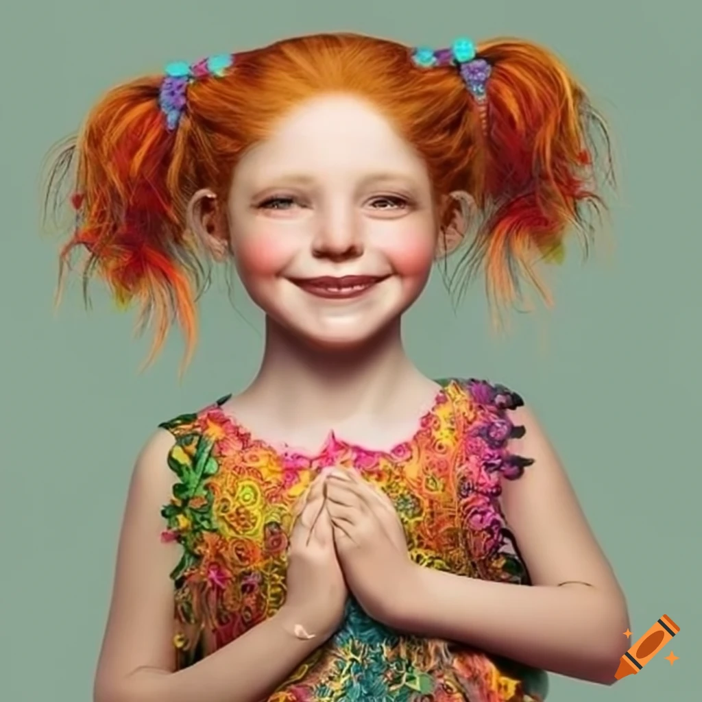 colorful illustration of adorable girls with unique embellishments