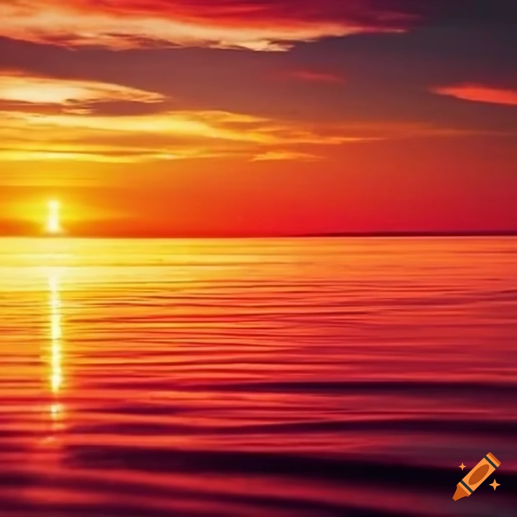 vibrant yellow and red sunset