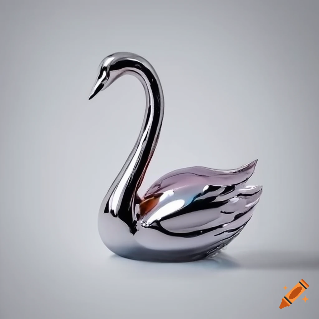chrome swan ornament