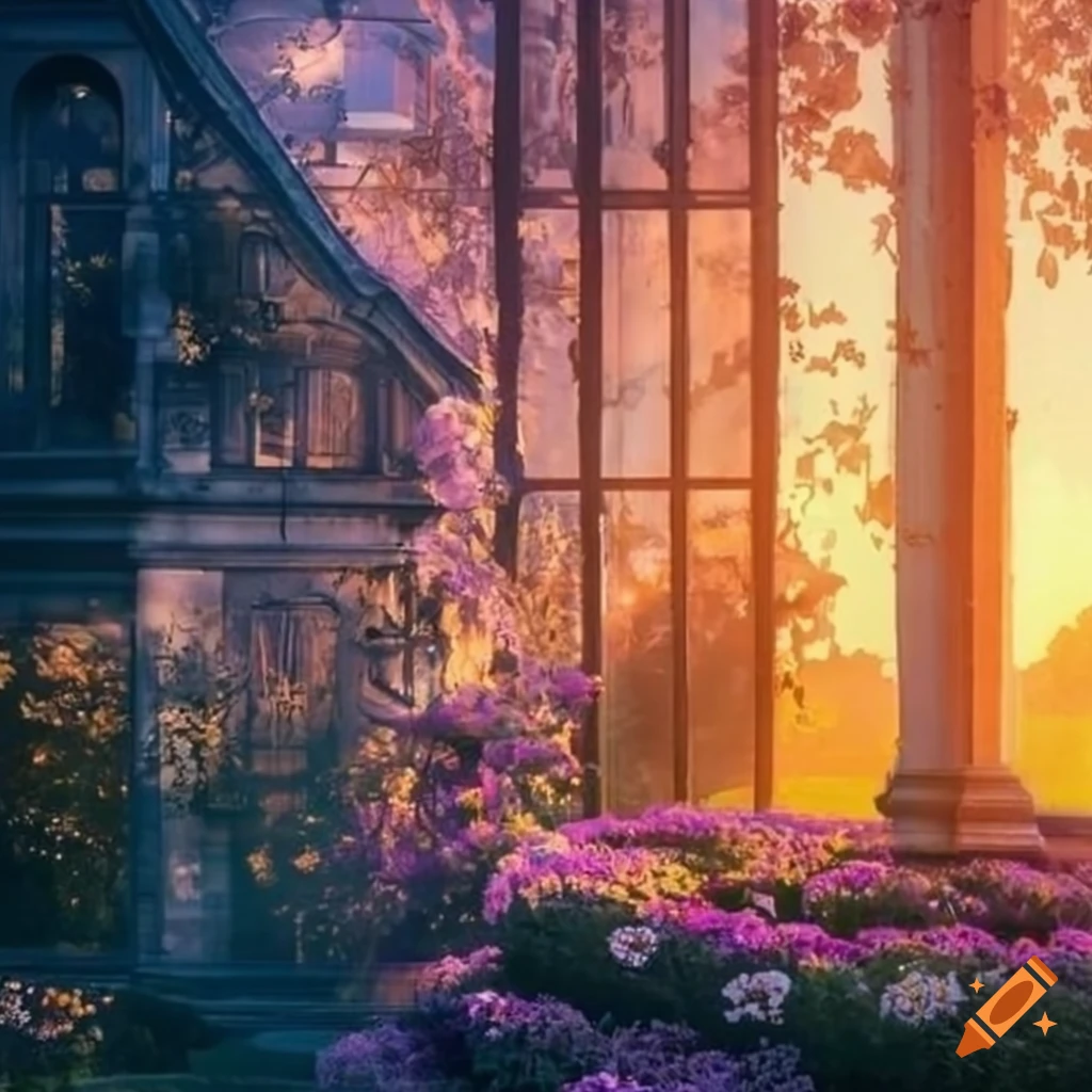 Crystal window in a garden house in dresden on Craiyon