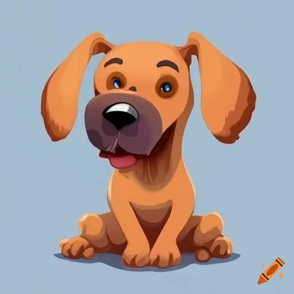 cartoon of a cute dog