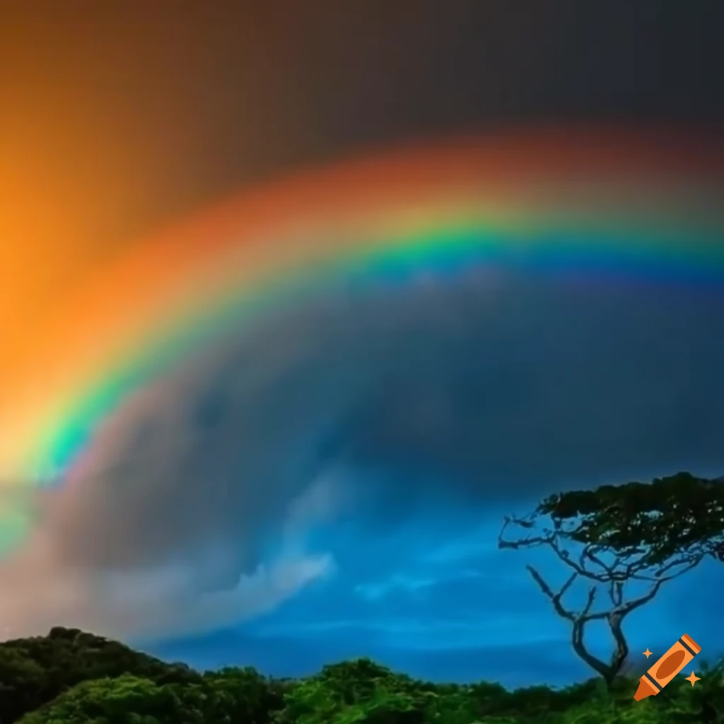 rainbow over Puerto Rico island