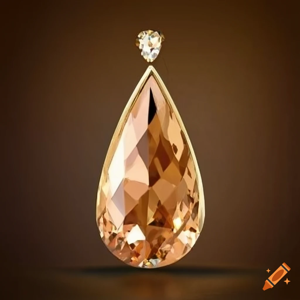 Tan colored diamond in yellow gold setting on Craiyon