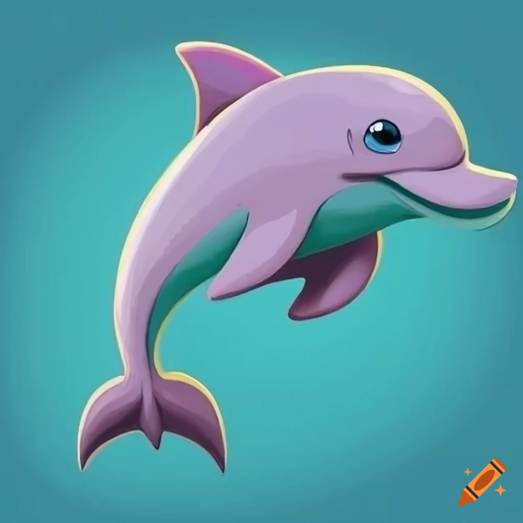Cartoon dolphin illustration on Craiyon