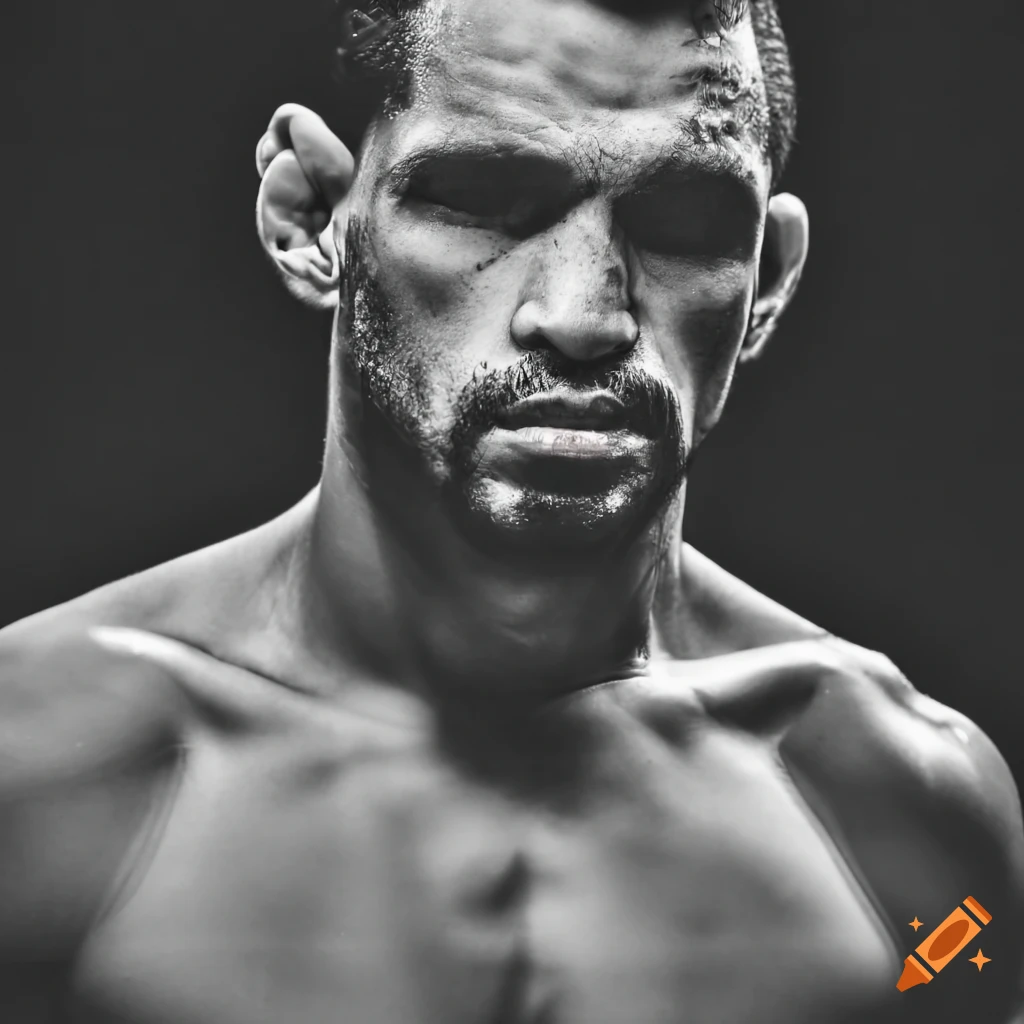 Close-up of a determined ufc fighter