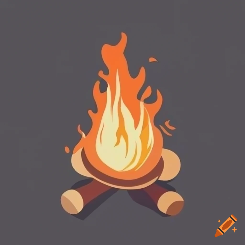 modern minimal campfire logo on black background