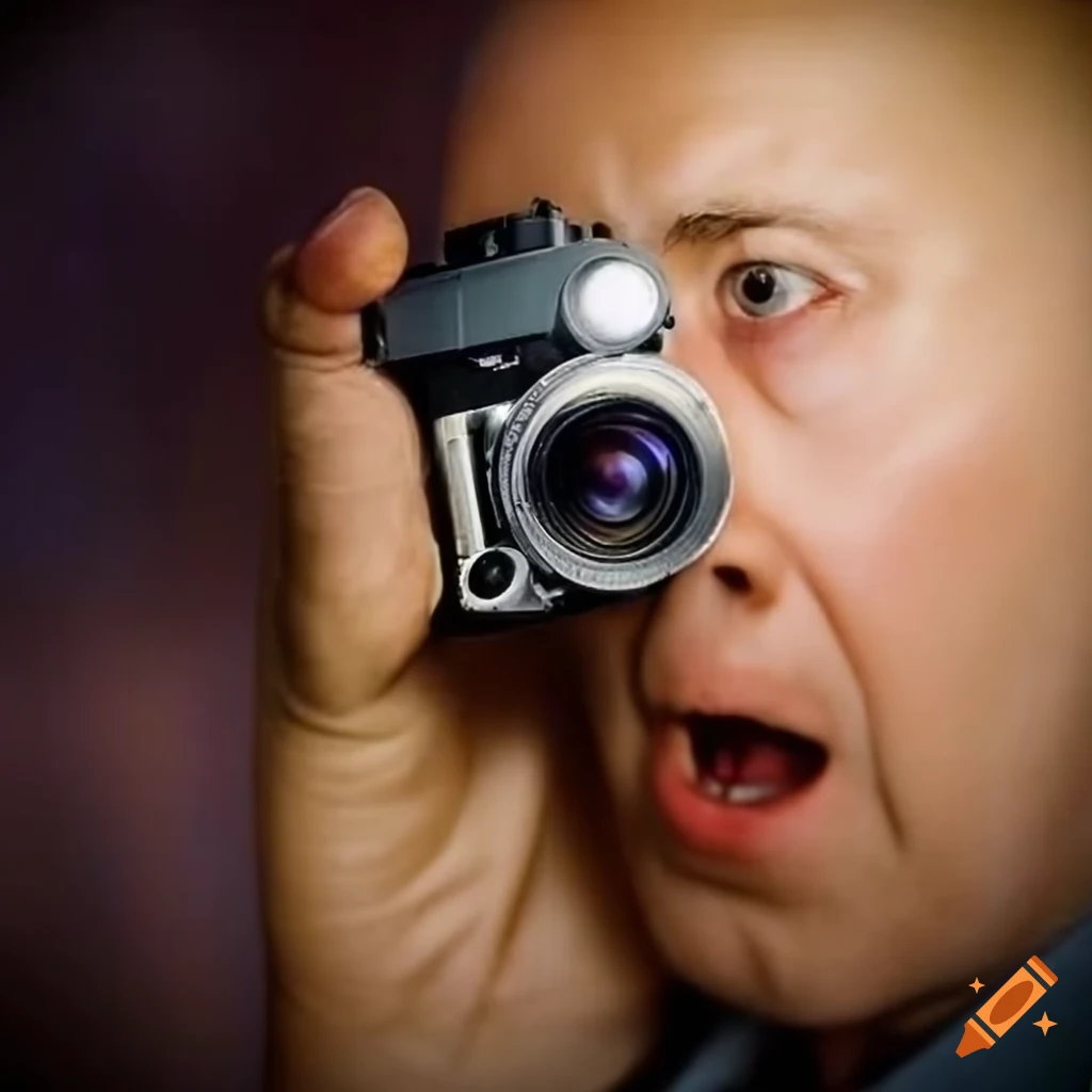 Realistic color photo of a male press photojournalist in 1940s style on