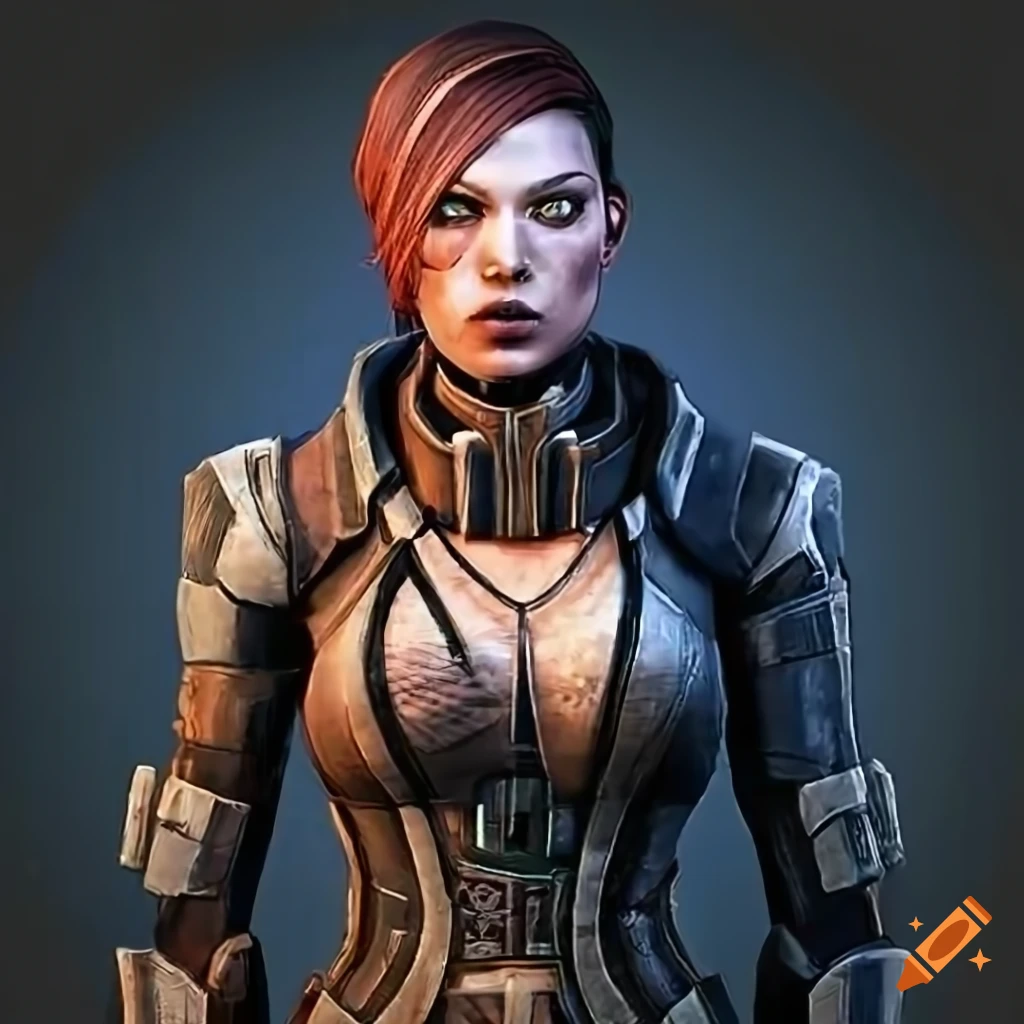 Female pirate character from mass effect video game on Craiyon