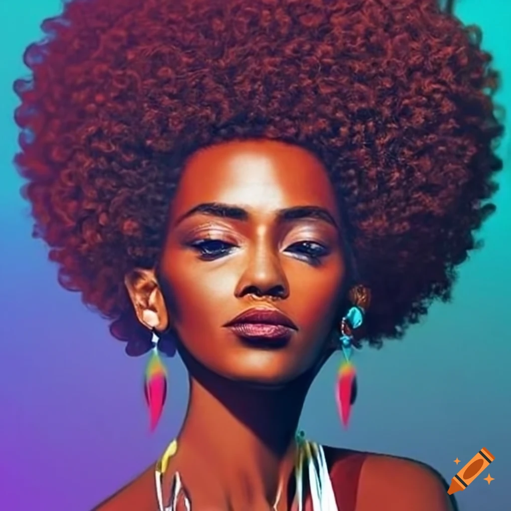 Image of a stylish afro hairstyle on Craiyon