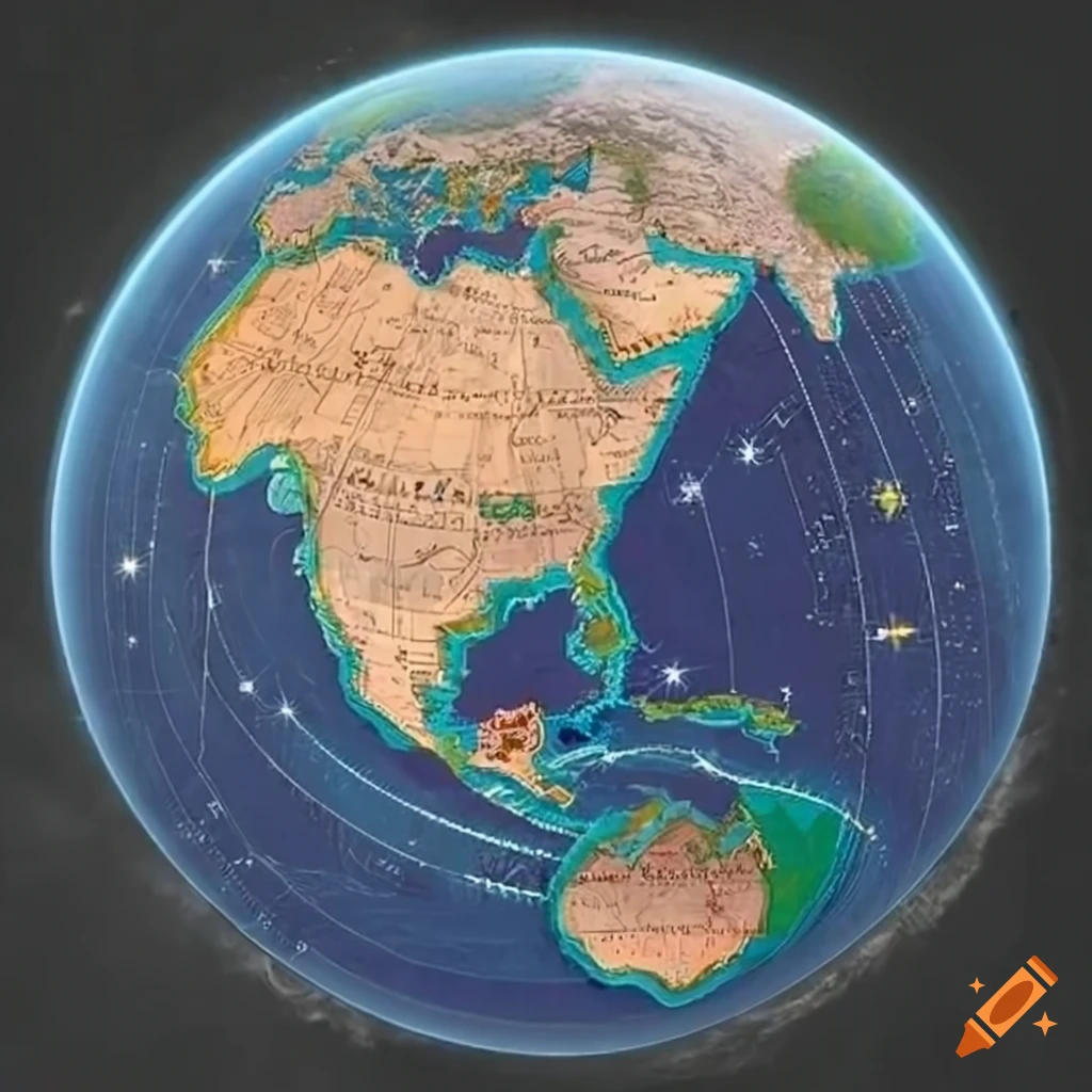 artistic depiction of a fictional world in the constellation of Aquila