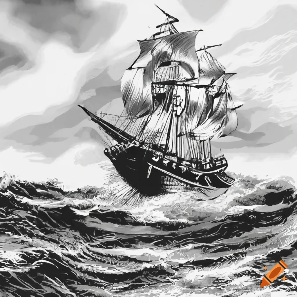 Pirate Ship Sketch Metal Print by Vickie Roche - Pixels