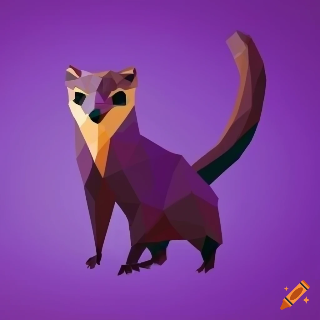 Purple Low Poly Quati Illustration purple-low-poly-quati-illustration