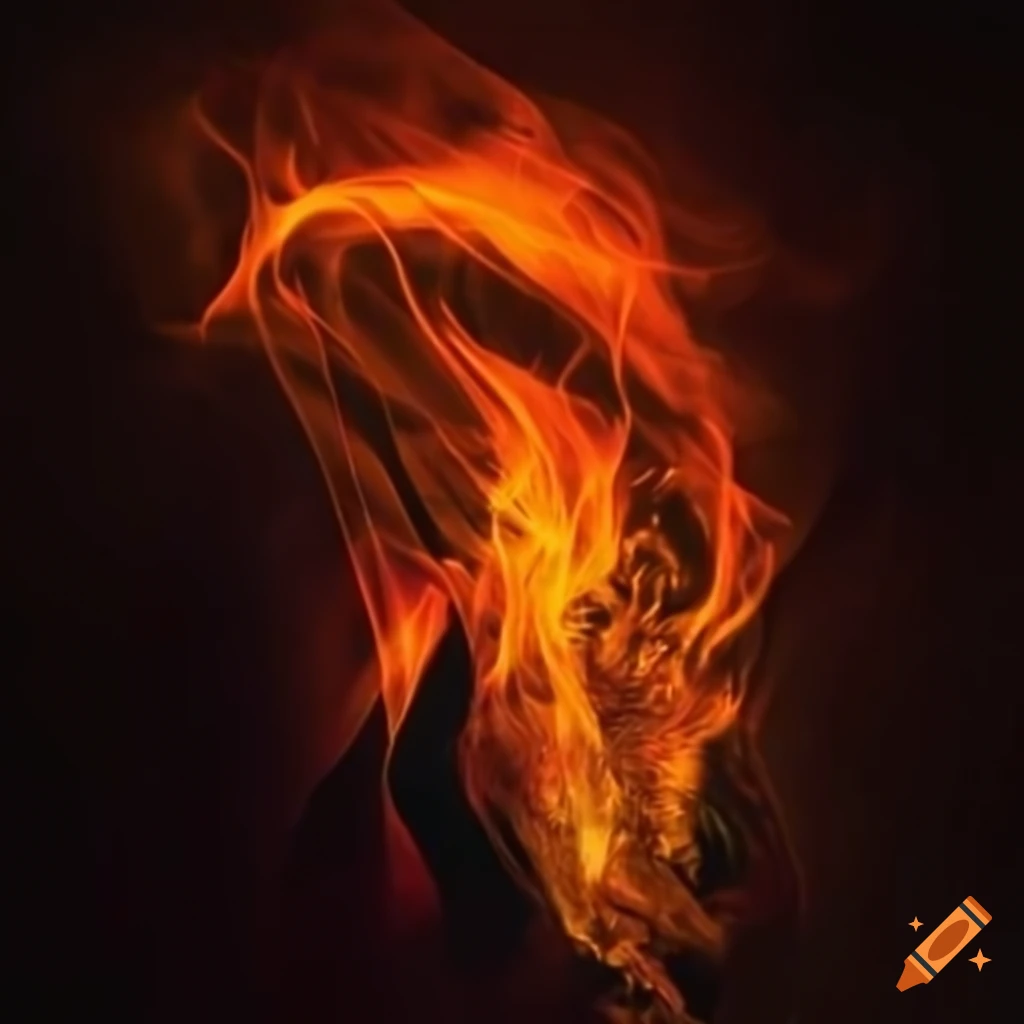illustration of a fiery fox