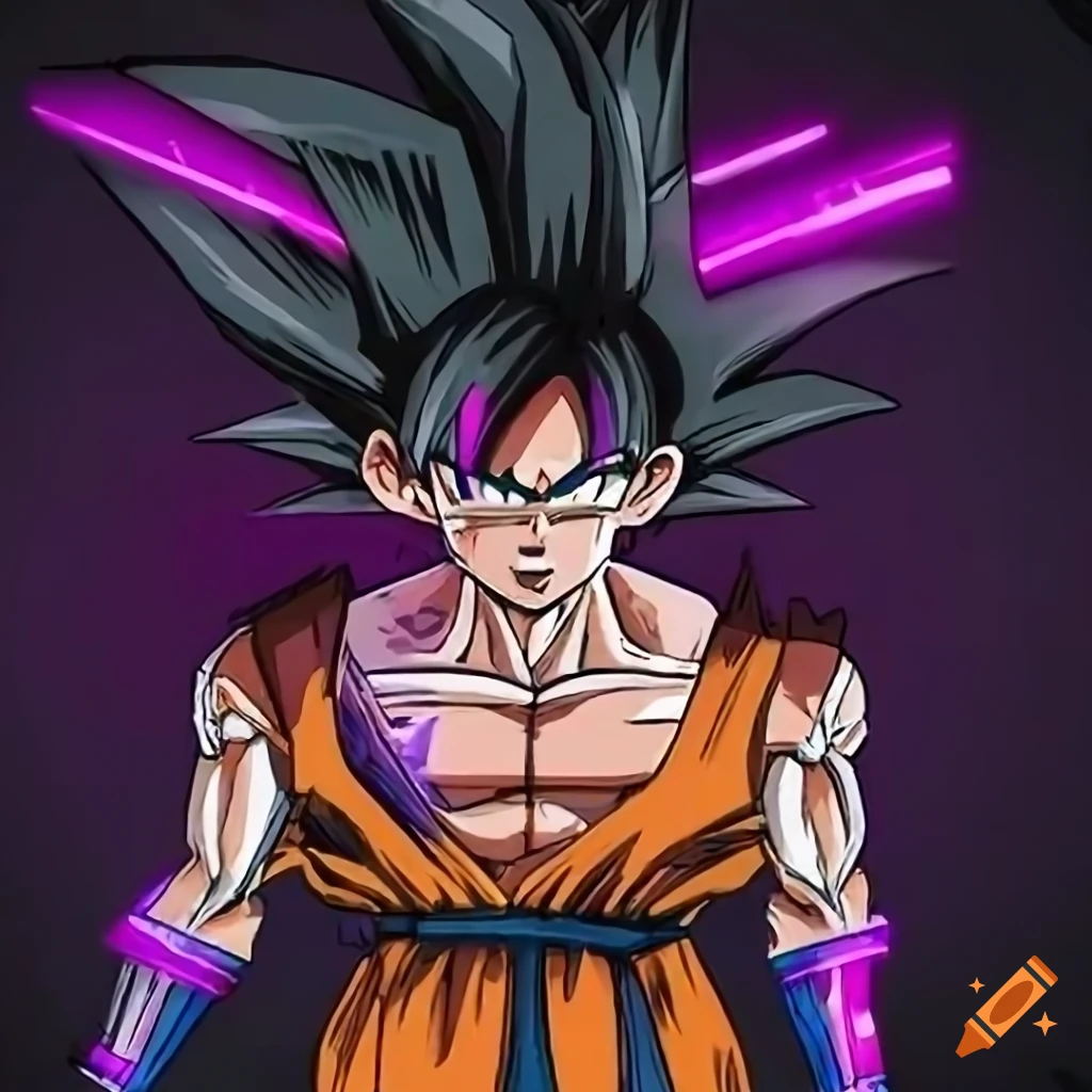 Goku in super saiyan 4 form releasing a powerful energy on Craiyon