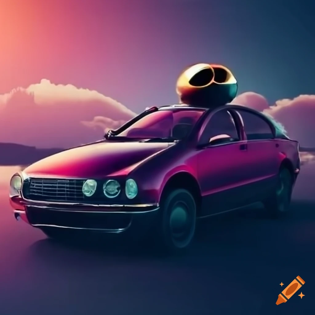 Car with sunglasses accessory on Craiyon