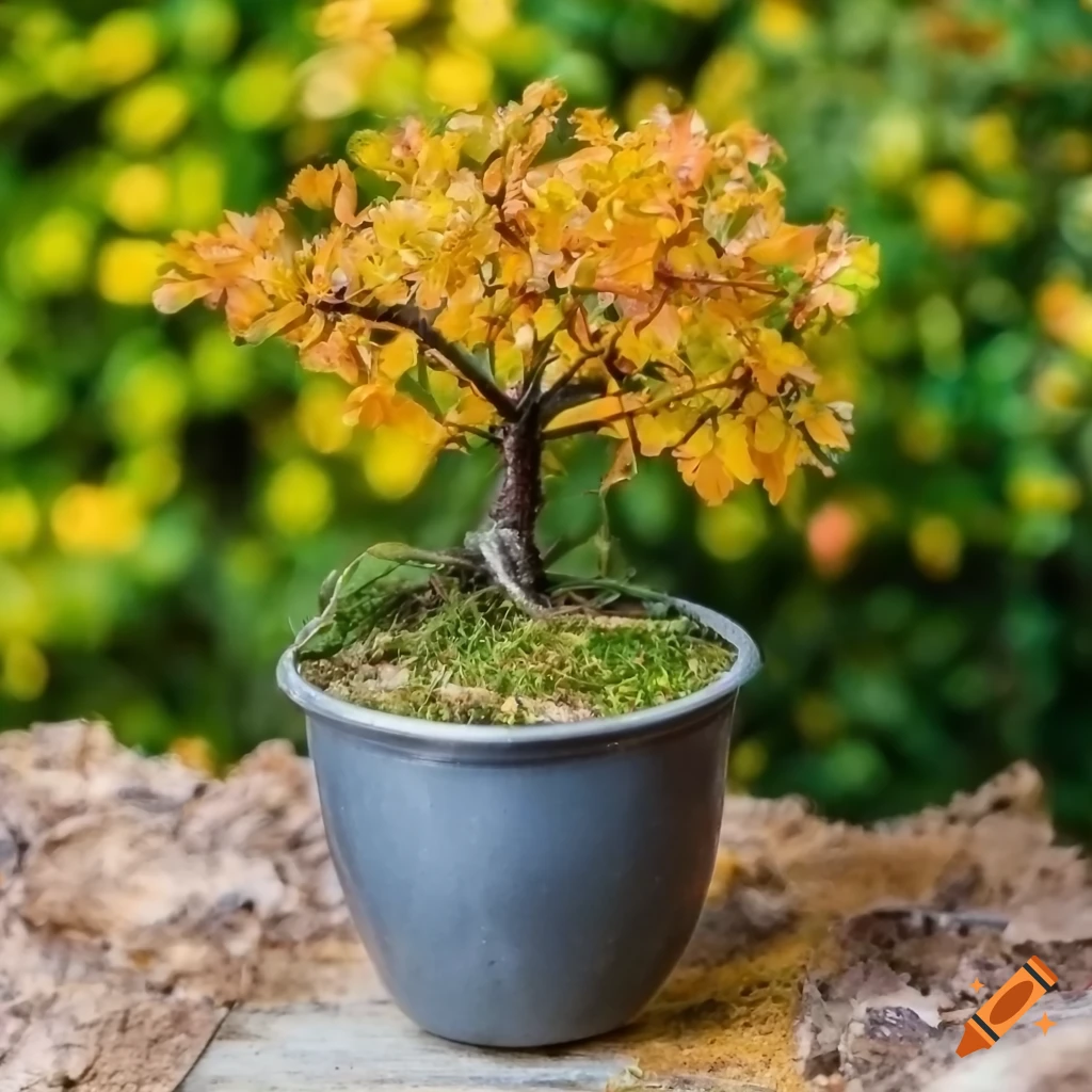 worldly-crow60: Absolutely stunning Bonzai ancient ginkgo tree in lovely  elaborately decorated apt substance planter sitting in garden of 2 or 3  authentic japanese bonzai trees, summer vibe, photorealistic, octane  rendering