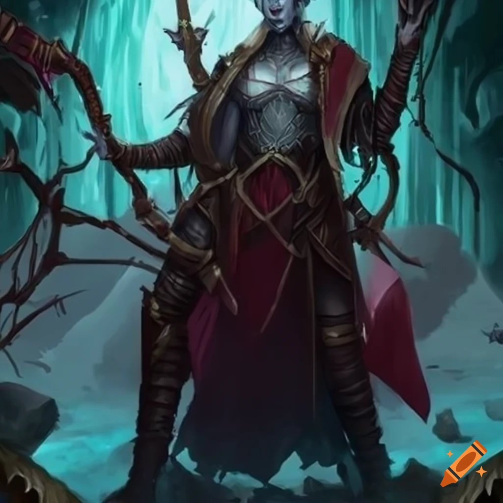 Image of an earth genasi death cleric on Craiyon