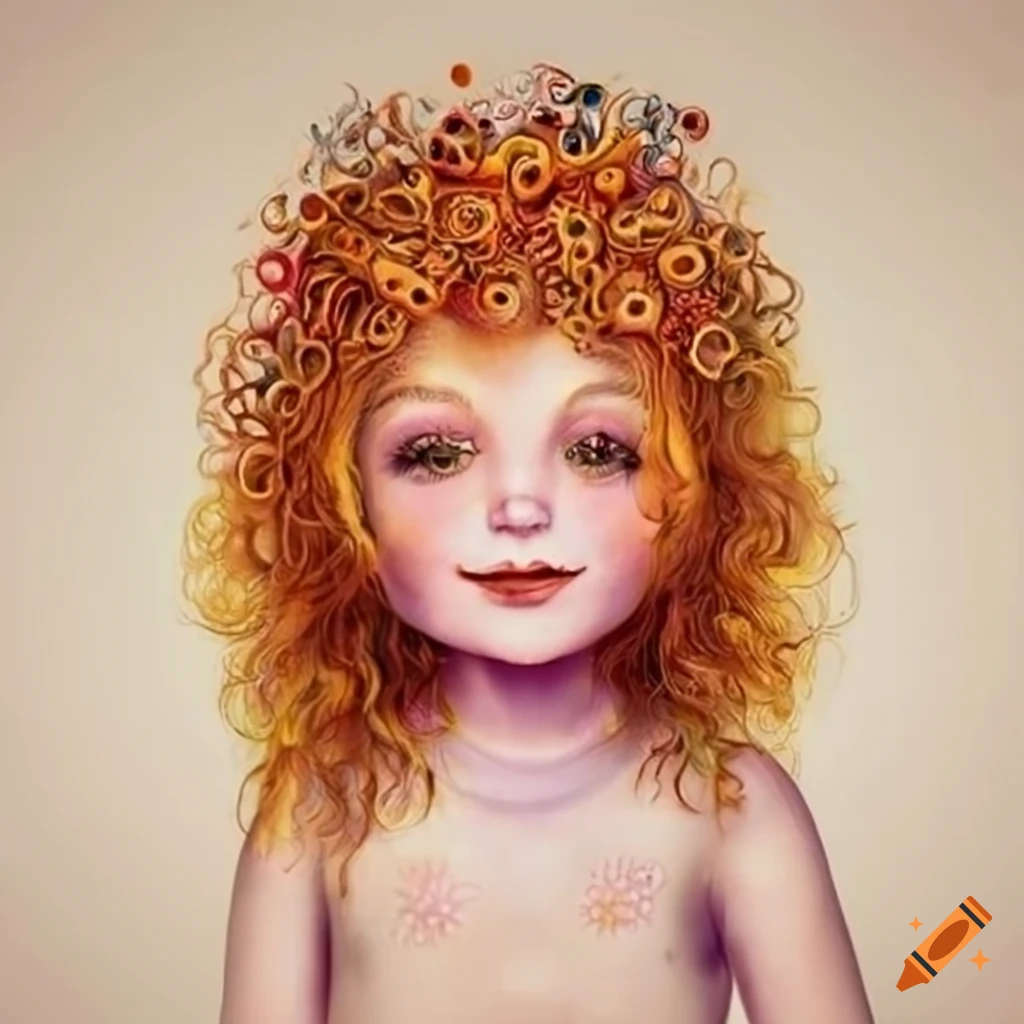 Illustration of cute and colorful girls with unique embellishments on ...