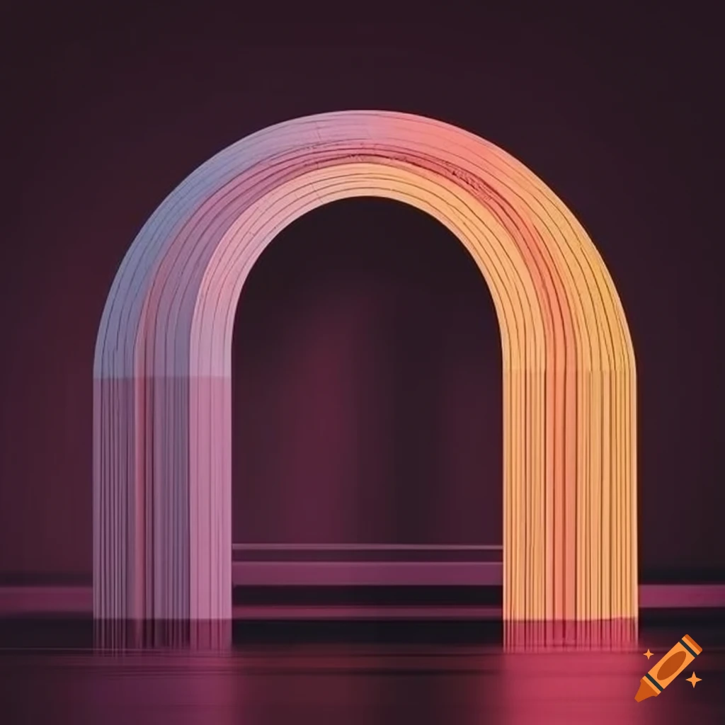 Architectural art with arches and geometric shapes on Craiyon