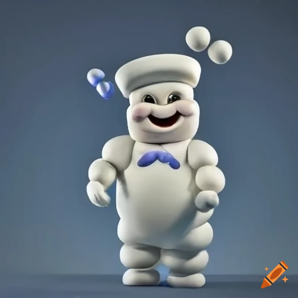Cartoon of a marshmallow man going bowling on Craiyon