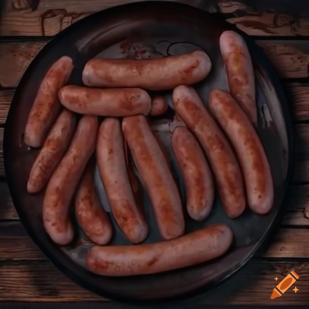 Depressive metal music cover with sausages on Craiyon
