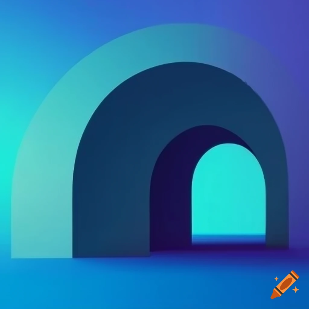 Geometric abstract art with arches and shapes on Craiyon