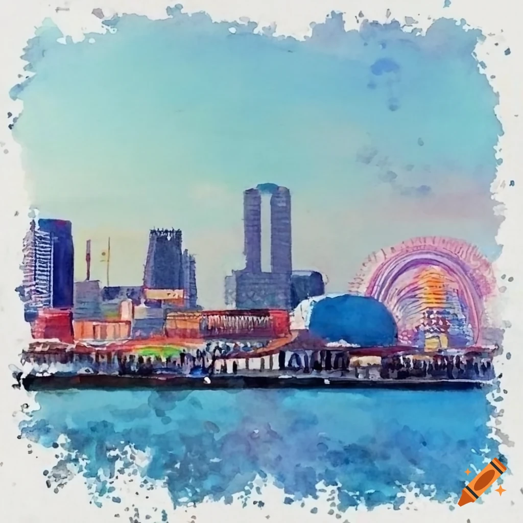 fireworks festival artwork in watercolor style