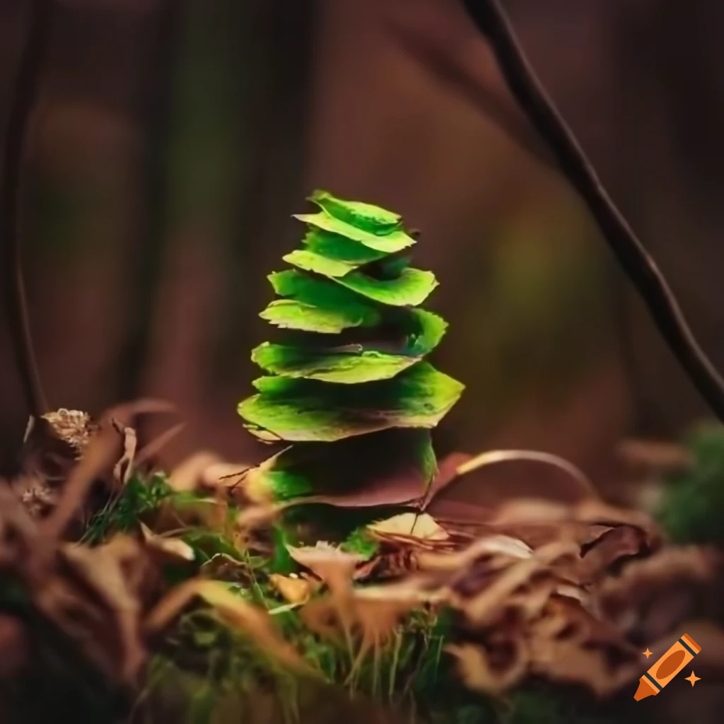 photo of a unique forest plant with twisted cones