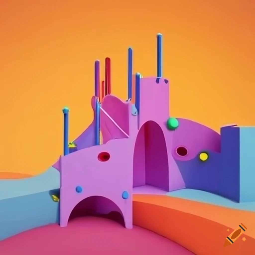 colorful surreal playground