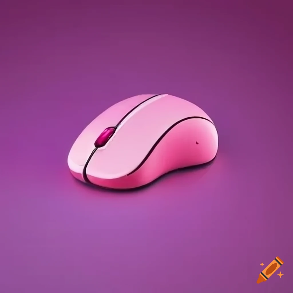Pink neon computer mouse
