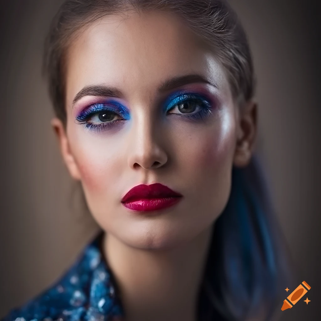 vibrant and bold high-fashion portrait