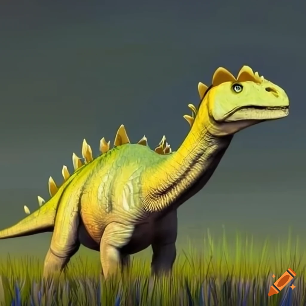 Yellow Stegosaurus In A Swamp On Craiyon