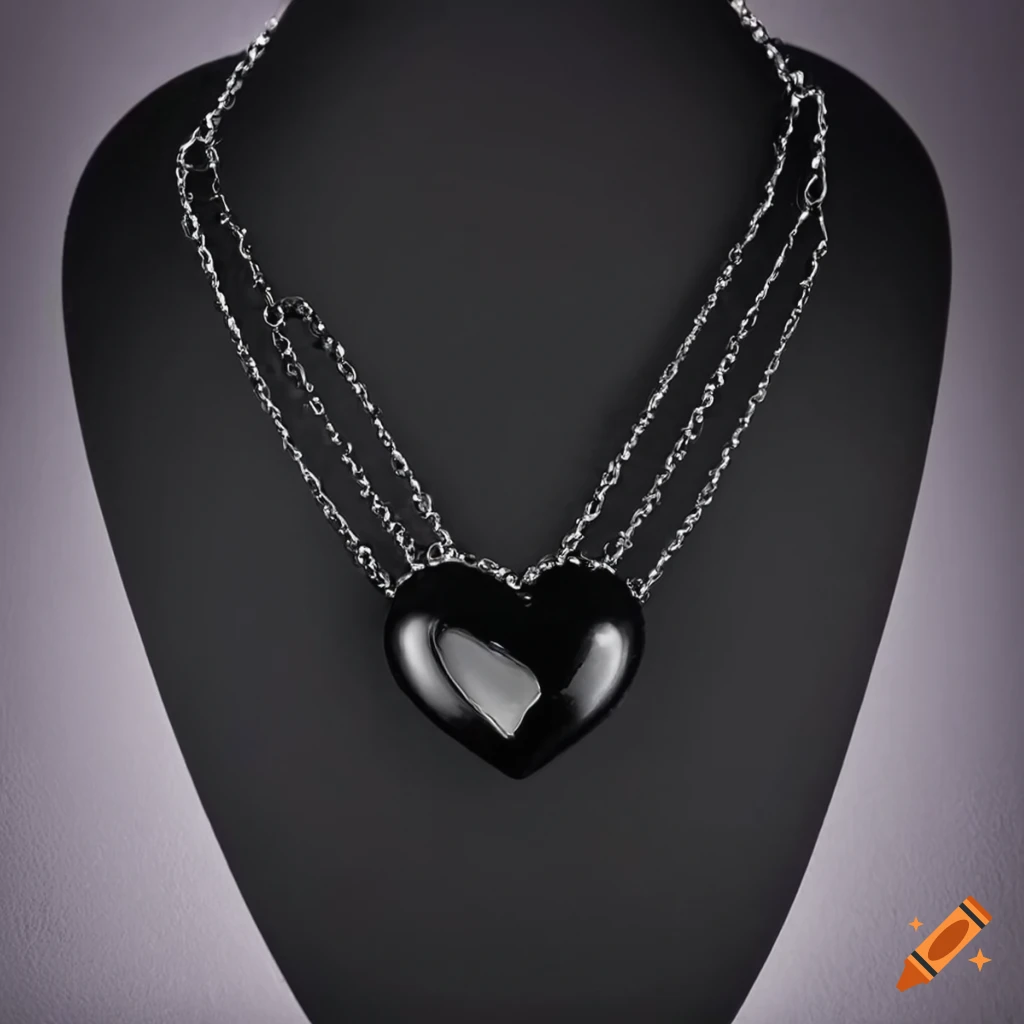 Black Onyx Necklace, White Ribbon Necklace, Gemstone Necklace, Black a –  nlanlaVictory