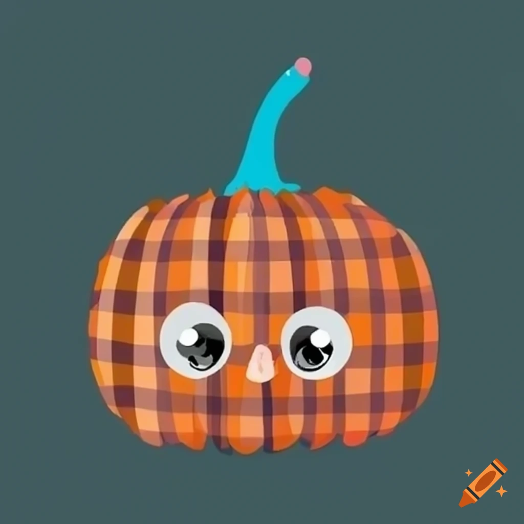 adorable plaid pumpkin with a cute face