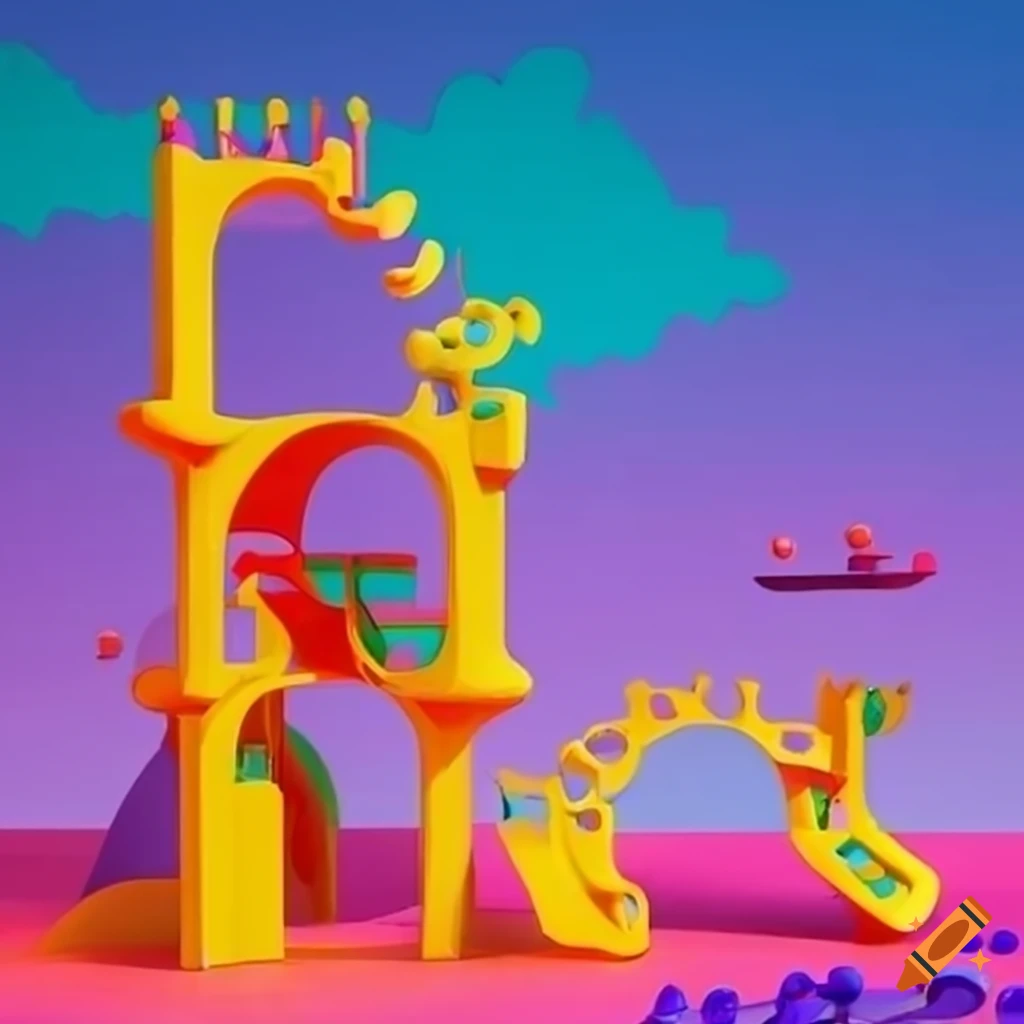 colorful and surreal playground for kids
