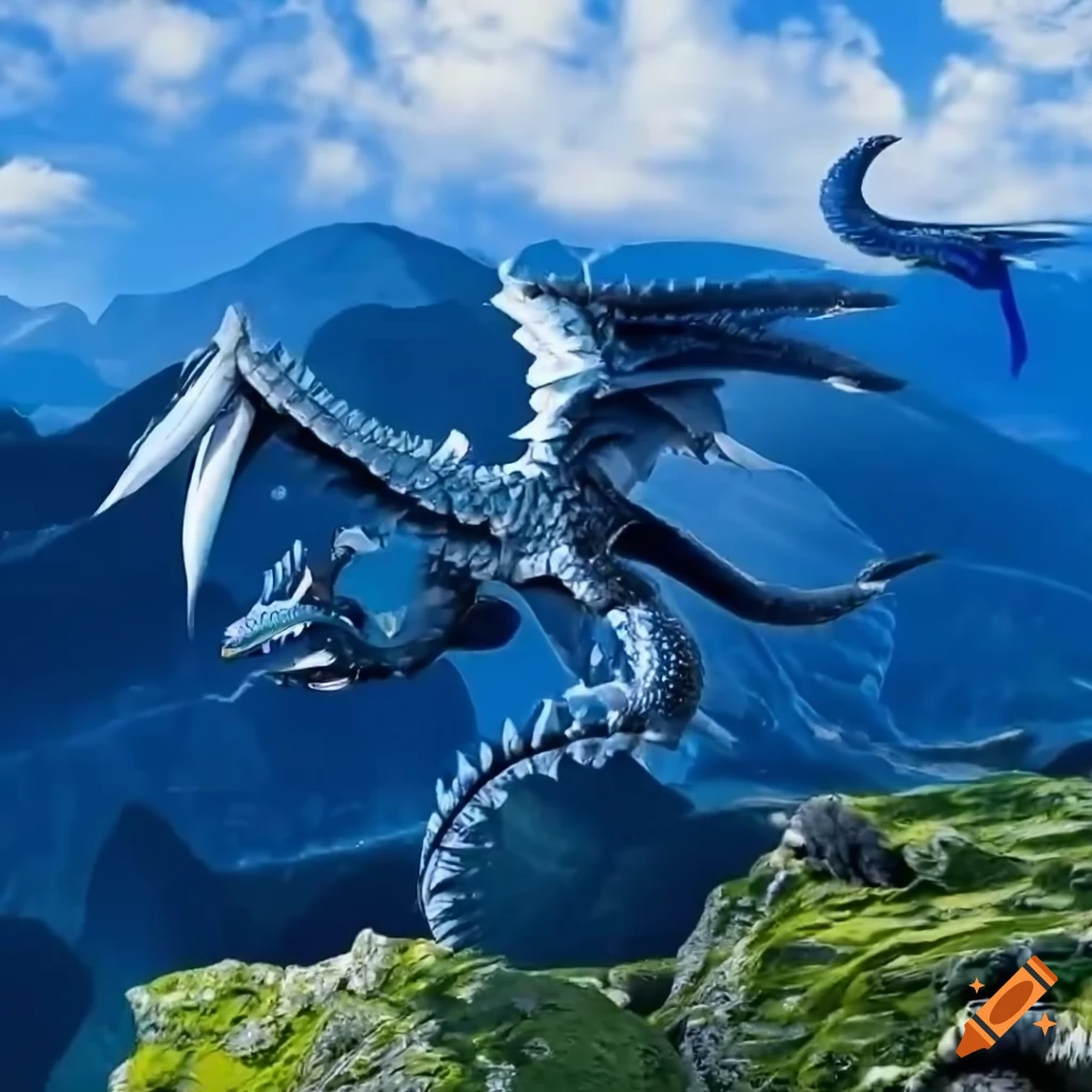 Animated Scene Of Blue And White Dragons On A Mountain On Craiyon animated-scene-of-blue-and-white-dragons-on-a-mountain-on-craiyon