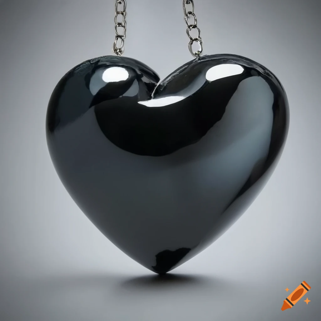 Large black onyx heart necklace