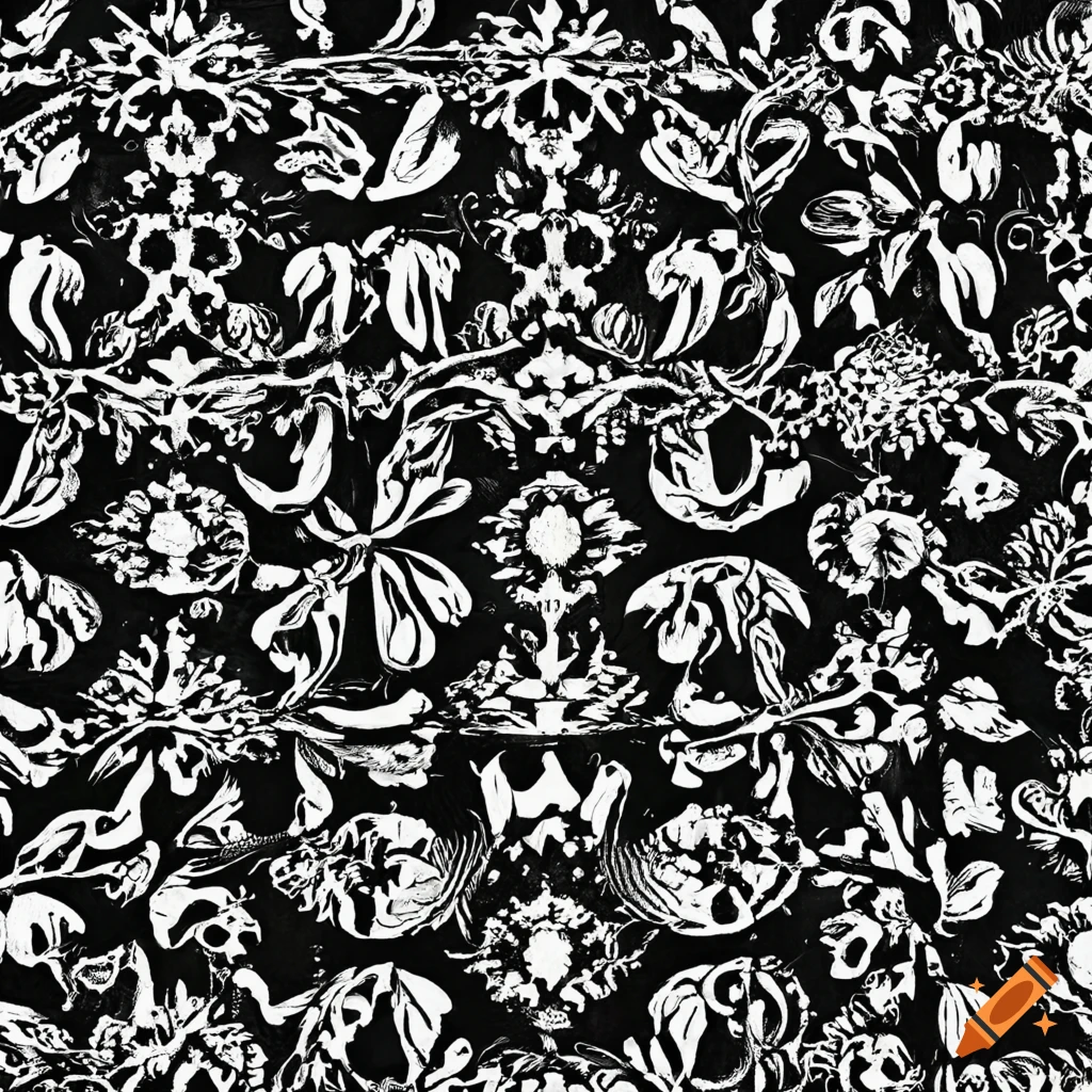 Intricate black and white vintage pattern