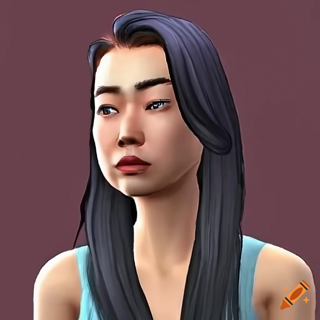 Mitski character in the sims game