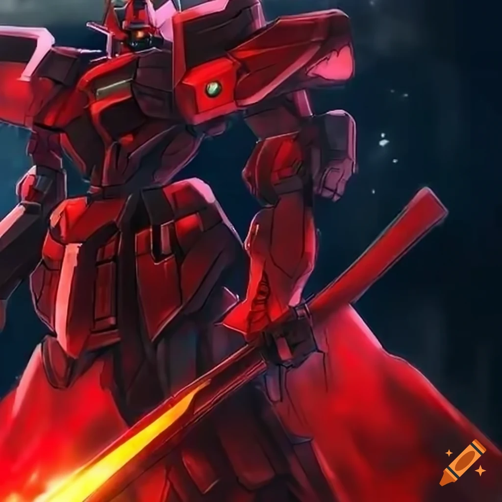 mobile Gundam suit with a big sword