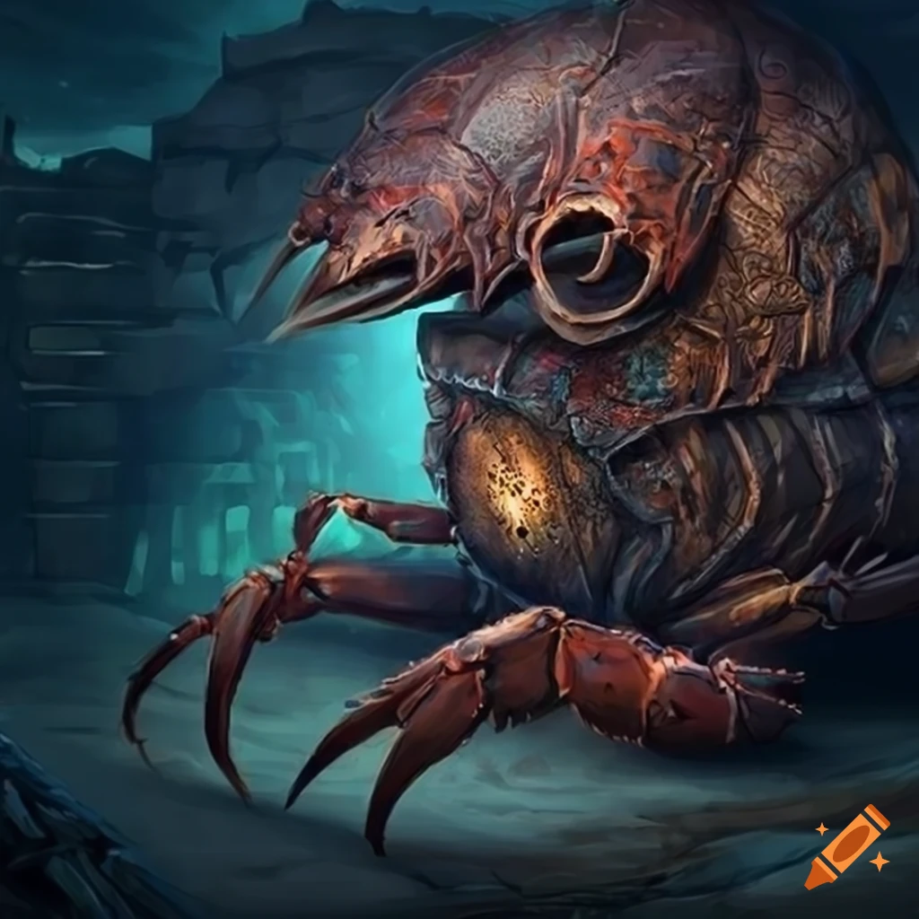 fantasy art of a crab wall