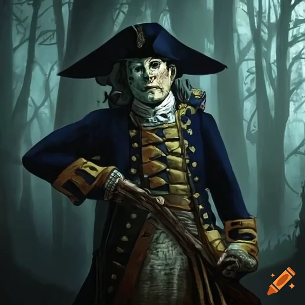 illustration of George Washington in the woods