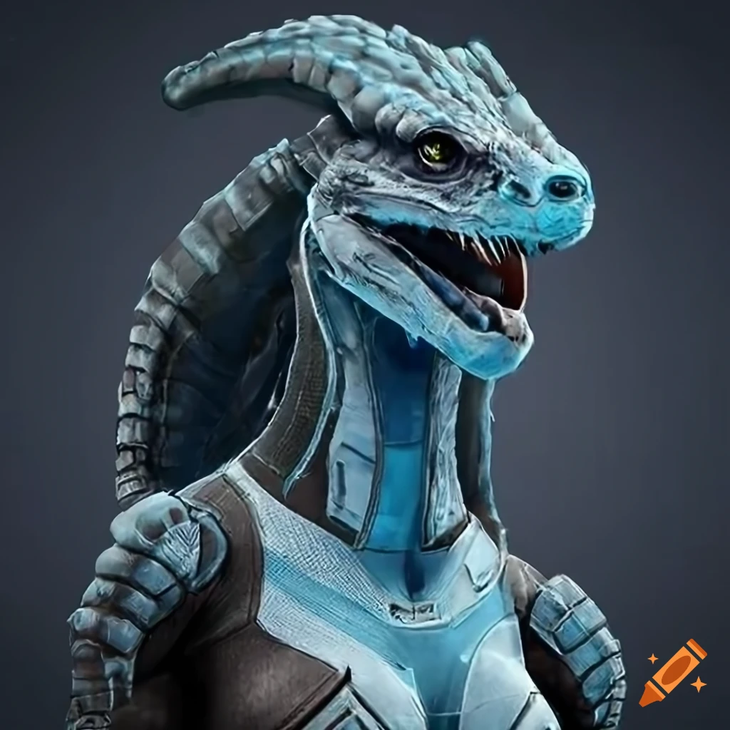 Character design of a female ice lizard