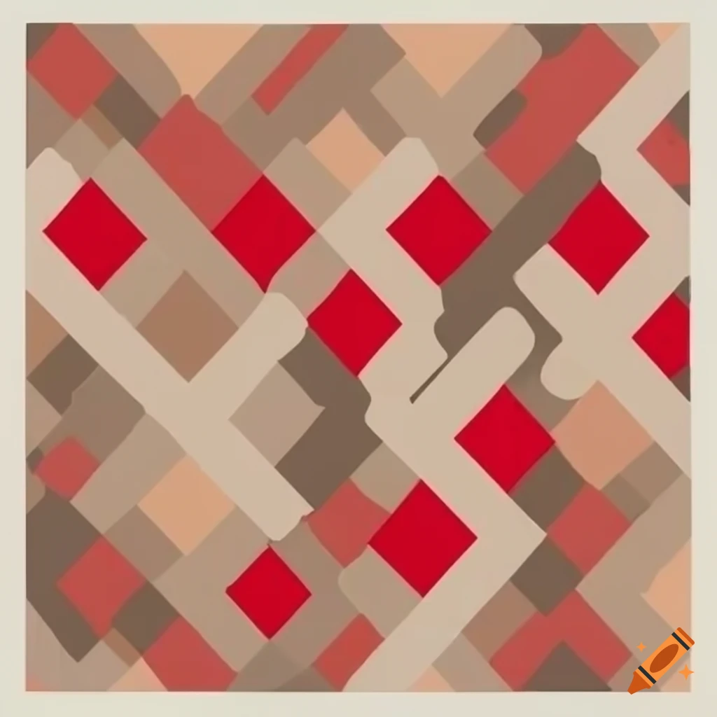 Abstract design with beige and red colors on Craiyon